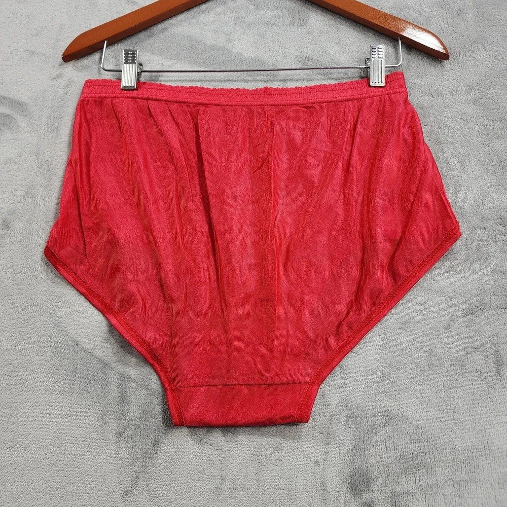 Vintage Jockey Briefs Mens 40 Red Nylon Tricot High Rise Satin Underwear Stretch